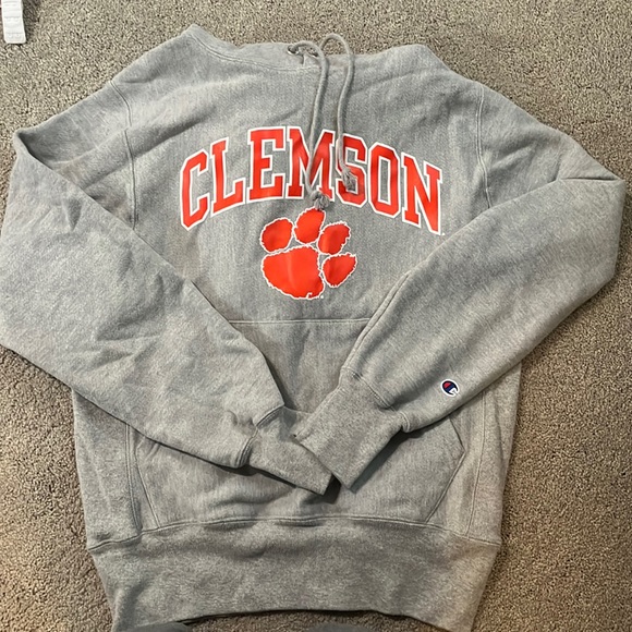 Clemson grey and orange champion hoodie - Picture 1 of 6